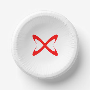 Bols En Carton Monogramme X Lettre Rouge Élégant