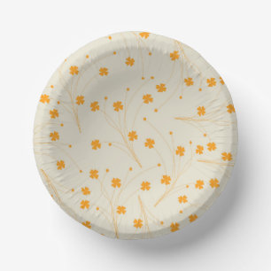 Bols En Carton Motif à fleurs les années 70 beige orange rétro Y2