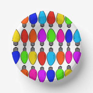 Bols En Carton Motif d'ampoules de Noël