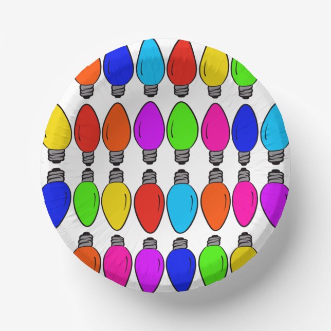 Bols En Carton Motif d'ampoules de Noël (Recto)