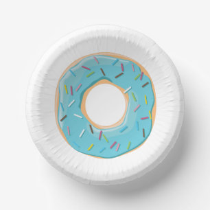Bols En Carton Motif de Donuts Colorés Rétro pour une Fête Amusan