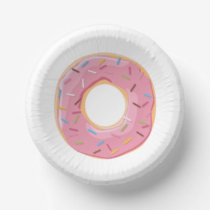 Bols En Carton Motif de Donuts Colorés Rétro pour une Fête Amusan