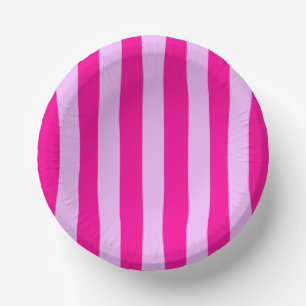 Bols En Carton Motif en bande rose et magenta