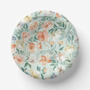 Bols En Carton Motif floral bleu aquarelle Prairie de fleurs sauv