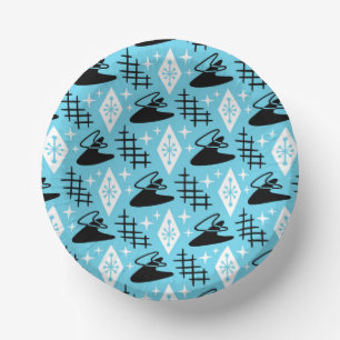 Bols En Carton Motif moderne Boomerang du milieu du siècle