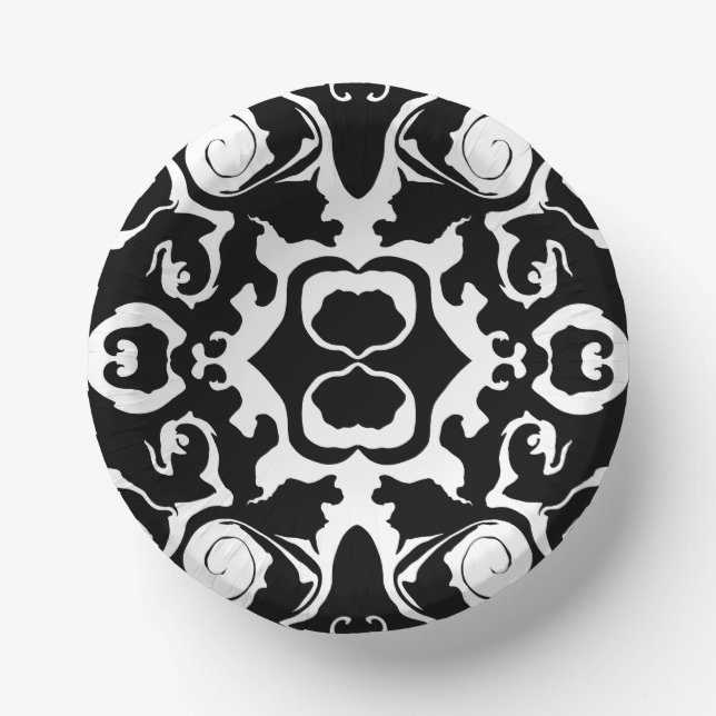 Bols En Carton Motif torride en noir et blanc (Recto)
