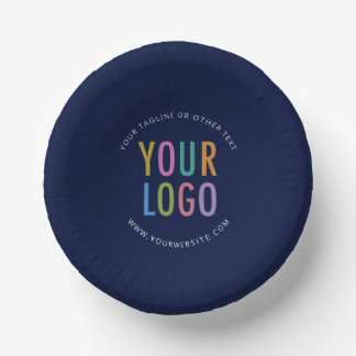 Bols En Carton Navy Blue Paper Bowls Custom Company Logo Printed