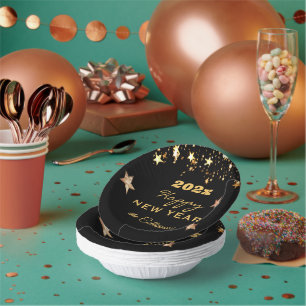 Bols En Carton Nom sur Elegant Happy New Year 7 in Paper Bowls