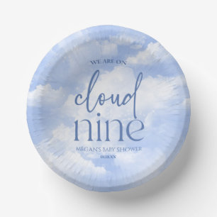 Bols En Carton Nous Sommes Sur Cloud Neuf Baby shower Bleu