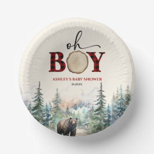 Bols En Carton Oh Boy Lumberjack Baby shower d'ours de forêt