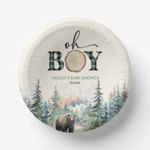 Bols En Carton Oh Boy Lumberjack Baby shower d'ours de forêt