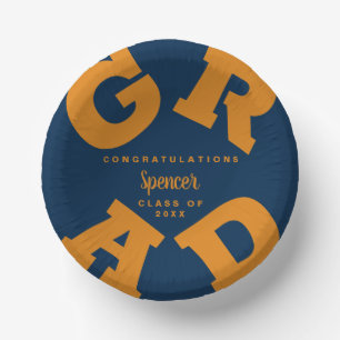 Bols En Carton Orange on Navy Blue Graduated Personnalisé