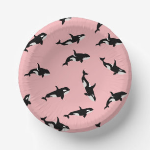 Bols En Carton Orca Baleine Illustration Pod Motif Mer Bébé rose