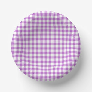 Bols En Carton Orchidée Gingham Classique Violet