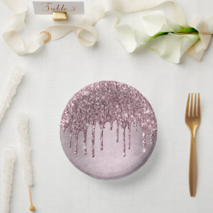 Bols En Carton Paillet Mauve qui Dégouline Foncé Rose Foncé Shi
