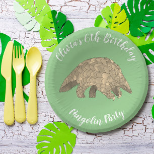 Bols En Carton Pangolin Party Kids 6th Birthday Green Ajouter un