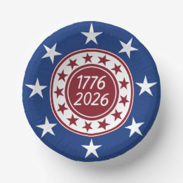 Bols En Carton Papier à thème patriotique 1776-2026