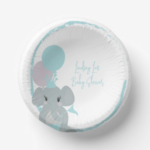 Bols En Carton Pastel Elephant Baby Girl Script Baby shower