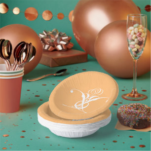 Bols En Carton Peach Retro White Flourd Rose