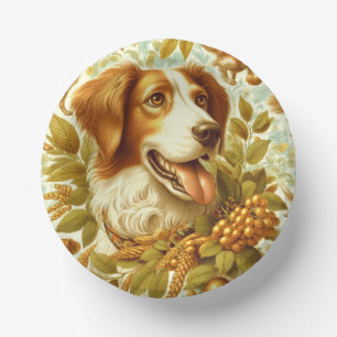 Bols En Carton Peinture de chien breton vintage