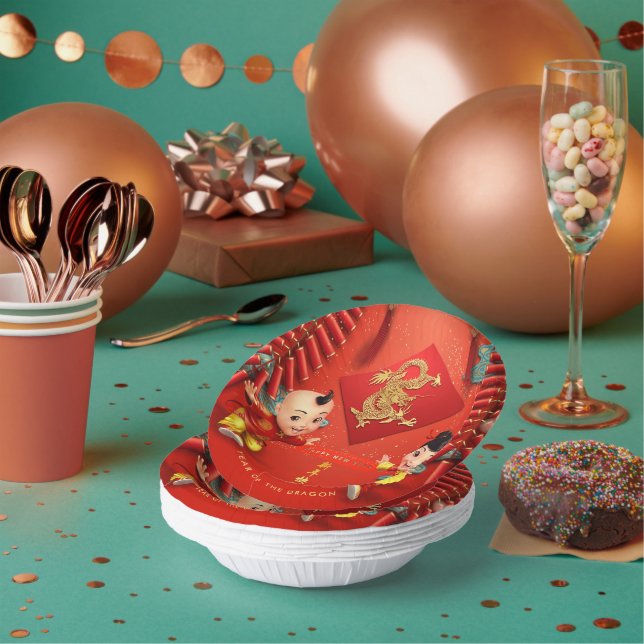 Bols En Carton Pétards traditionnels Dragon chinois Année PPB (Multi)