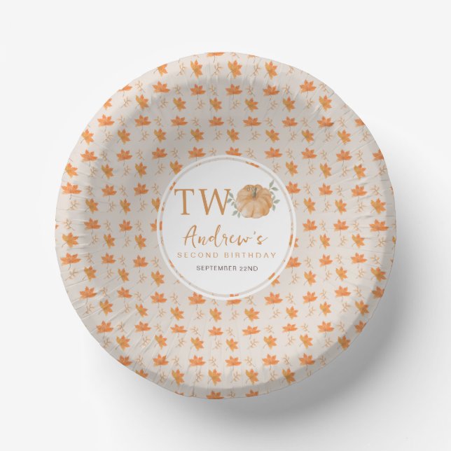 Bols En Carton Petit Citrouille Feuille d'automne automne automne (Recto)