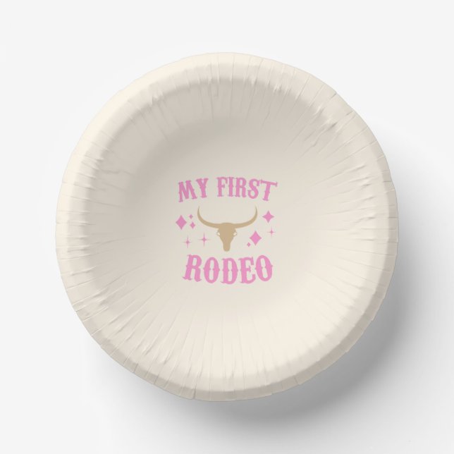 Bols En Carton Pink My First Rodeo Cowgirl 1er Anniversaire (Recto)