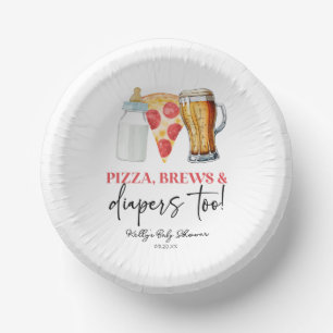 Bols En Carton Pizza Brews et Diapers aussi ! Baby shower