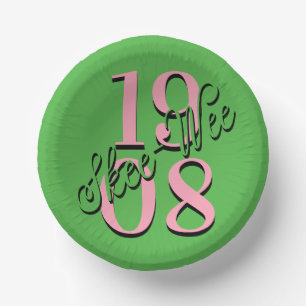 Bols En Carton Plaques de fête rose et verte
