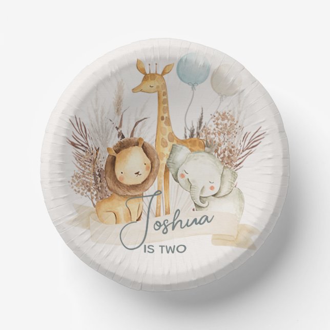 Bols En Carton Plats de fête à thème Jungle Safari (Recto)