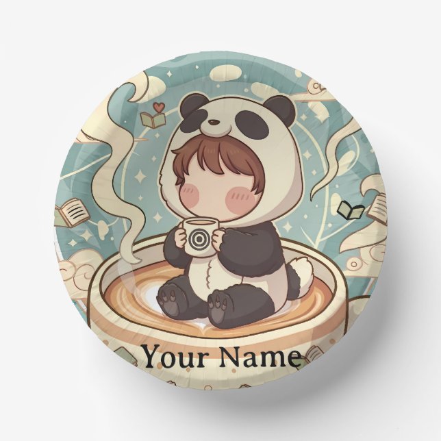 Bols En Carton Playful Panda Coffee Ceramic Bowl (Recto)