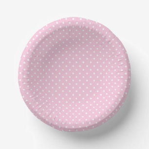 Bols En Carton Pointillisme Classique Blanc - Rose Clair