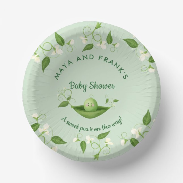 Bols En Carton Pois doux dans un Baby shower de pois (Recto)