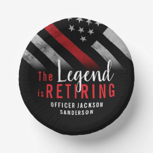 Bols En Carton Pompier Retraite Ligne Rouge Flag Flaman