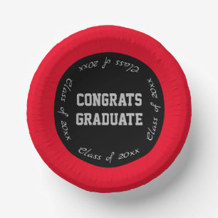 Bols En Carton Red Black and Grey Congrats Graduate Class of 2022