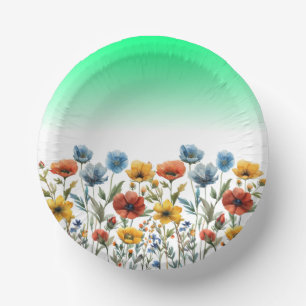 Bols En Carton Ressort aquarelle Fleurs sauvages-67548
