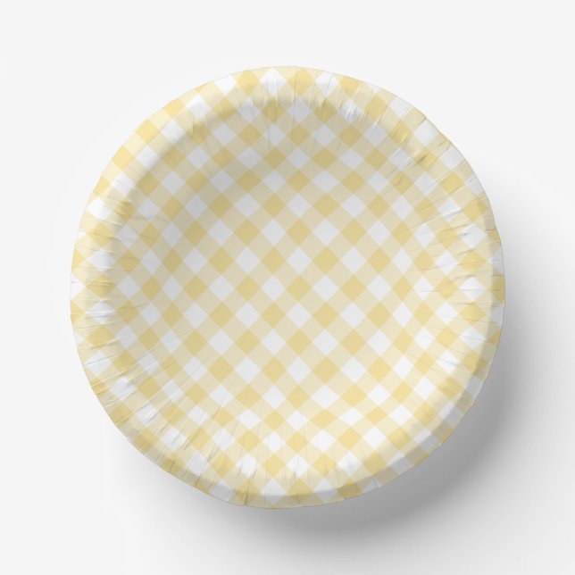 Bols En Carton Retro Gingham Canary Yellow (Recto)