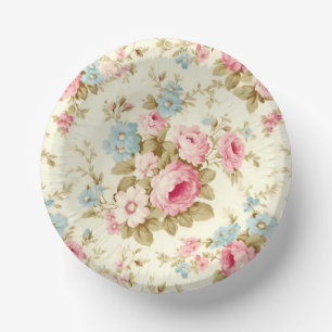 Bols En Carton Romantique rose Rose anglais sur jaune pâle