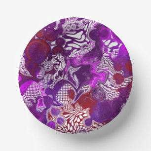 Bols En Carton Rouge violet Abstrait Marbre moderne Fluid Art