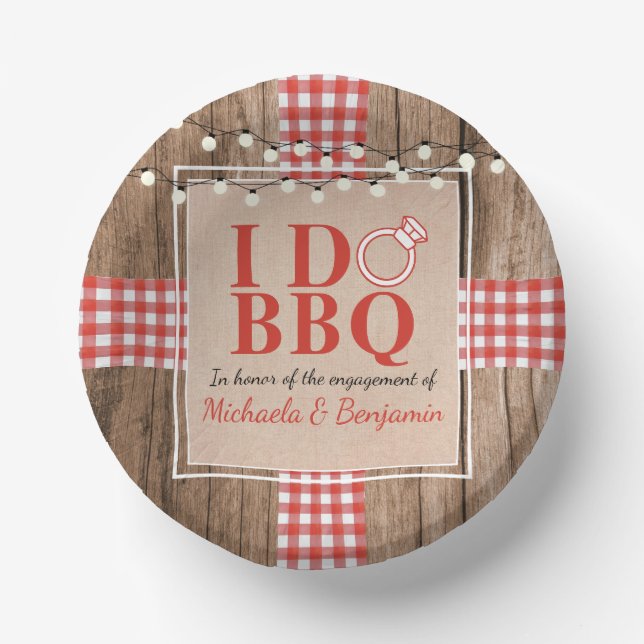 Bols En Carton Rustique I Do BBQ Engagement Partie Couples Douche (Recto)