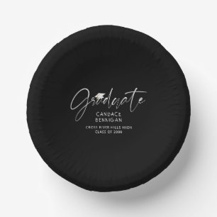 Bols En Carton Script moderne Casquette blanc noir