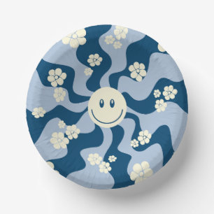 Bols En Carton Smile - Bleu foncé, Bleu clair et Crème