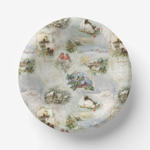 Bols En Carton Sparkly Rustic Christmas Winter Scènes Collage