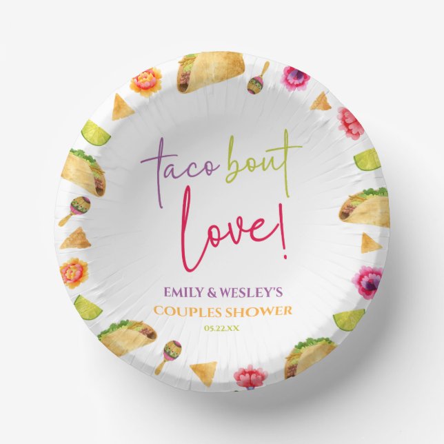 Bols En Carton Taco Bout Love ! Douche Fiesta Mariage Couples (Recto)