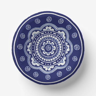 Bols En Carton Talavera bleu et blanc Cinq