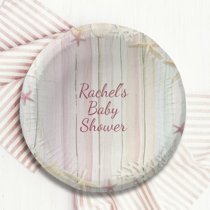Bols En Carton Tropical Beach Seashell Baby shower Boho Chic