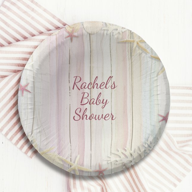 Bols En Carton Tropical Beach Seashell Baby shower Boho Chic (Créateur téléchargé)