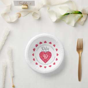 Bols En Carton Un amour si fort rubis mariage 40e anniversaire