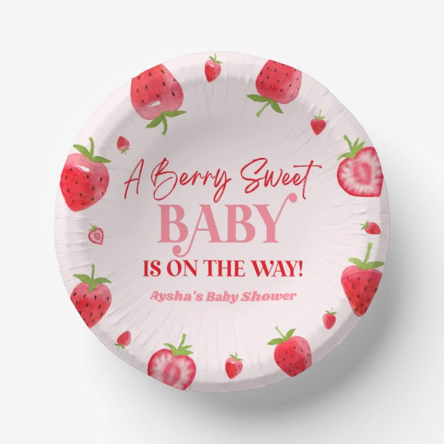 Bols En Carton Un Baby shower de fraise Berry Sweet Baby (Recto)