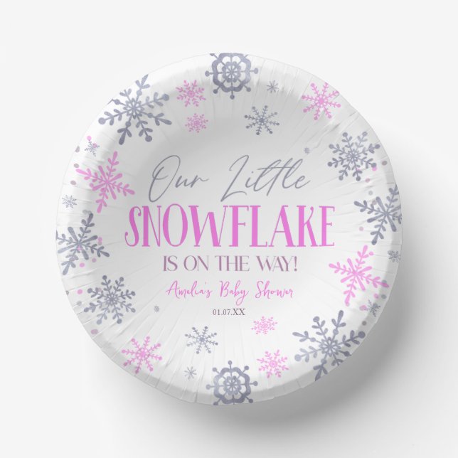 Bols En Carton Un petit Baby shower rose hivernal (Recto)